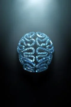 Stylized Artificial Intelligence Brain 스톡 일러스트