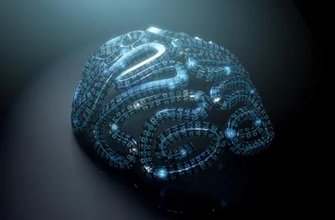 Stylized Artificial Intelligence Brain 스톡 일러스트