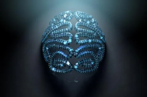Stylized Artificial Intelligence Brain 스톡 일러스트