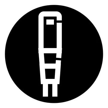 Stylized audio jack plug black circle icon Stock Illustration