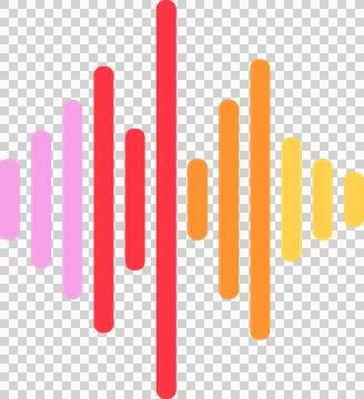 Stylized audio waveform is showing vertical gradient bars in flat design, Stock Illustration