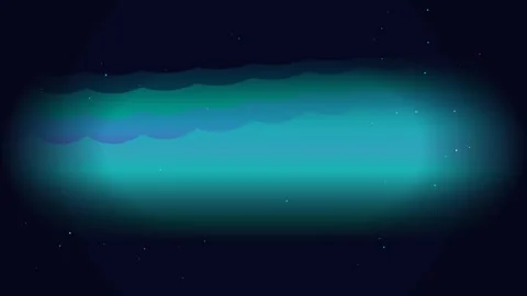 Stylized Aurora Borealis Curtains with Shimmering Solar Particles on Dark N.. Stock Footage 346612253