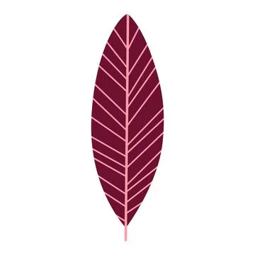 Stylized autumn leaf, flat design, isolated on white Stock Illustration