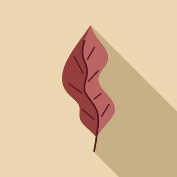 Stylized autumn leaf illustration casting a long shadow Stock Illustration