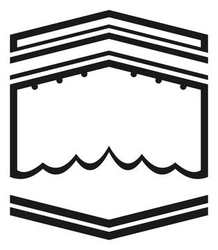 Stylized Awning Canopy With Waves Vector Illustration Commercial Visual Graph Illustrazione stock