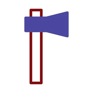 Stylized axe illustration featuring geometric shapes and bold contrasting c.. Illustrazione stock