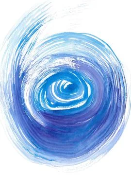 Stylized azure eye looking out of a spiraling blue-violet tunnel Stock Illustration