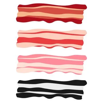 Stylized bacon strips illustration showing variations in cooking levels Stock-Illustration