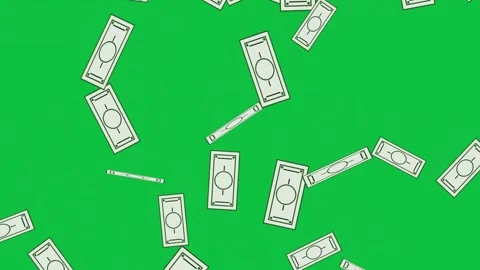 Stylized Banknotes Exploding Over Green Screen Backdrop Vídeos de archivo 344032587