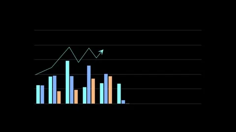 Stylized bar chart and rising line graph business growth and financial perf.. 스톡 동영상 337263421