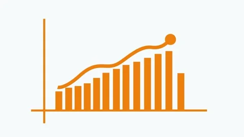 Stylized Bar Graph with Line Chart Overlay Animation on White Background Stock Footage 309884377