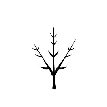 Stylized bare tree icon, simple, minimalist design Stock Illustration