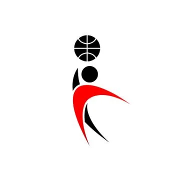 Stylized basketball player icon vector illustration isolated on white backgro Stock Illustration