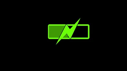Stylized Battery Icon with Lightning Bolt Animation Video stock 316712149