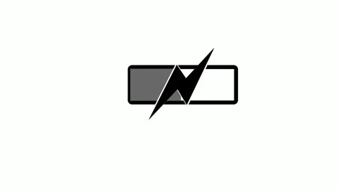 Stylized Battery Icon with Lightning Bolt Animation Video stock 316712158