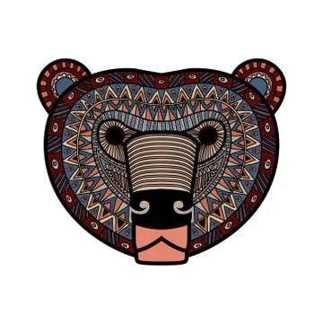 Stylized Bear face Stock Illustration
