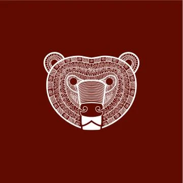 Stylized Bear face Stock Illustration