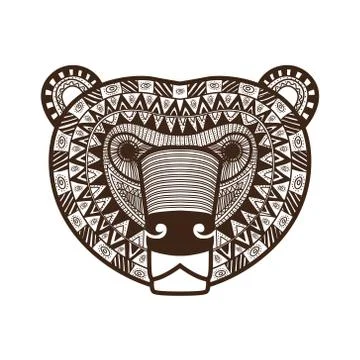 Stylized Bear face Stock Illustration