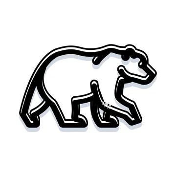 Stylized bear walking creating modern nature logo Stock Illustration