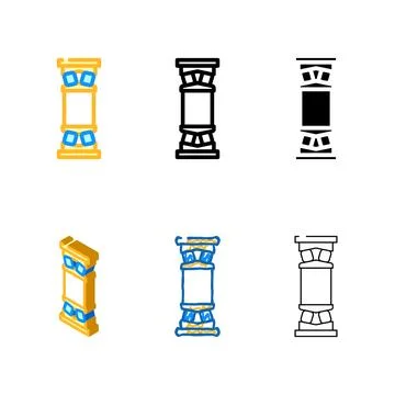 Stylized bearing design mechanical engineer color icon vector Stock Illustration