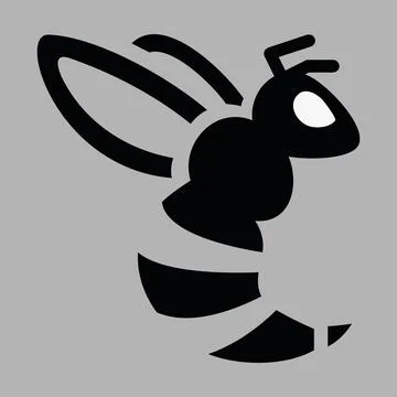 Stylized bee vector icon Stock Illustration