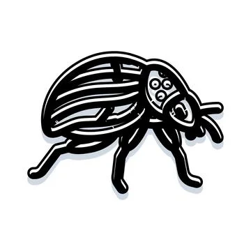 Stylized beetle insect bug flat vector illustration Stock Illustration