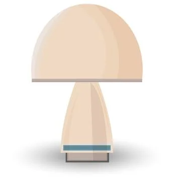 Stylized beige table lamp with a blue stripe on it. Stock Illustration