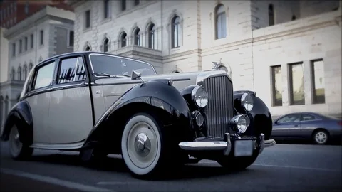 Stylized Bentley Roadster | Wide Angle slider | Film Look Stock Footage 71661297