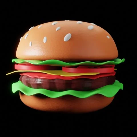 Stylized big mac rotating video For Hologram Fan Stock Footage