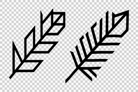 Stylized bird feather silhouette vector Illustrazione stock