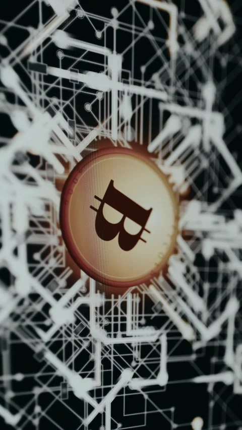 Stylized Bitcoin symbol integrated into a glowing electronic circuit board Stock Footage 333450933