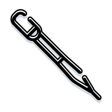 Stylized black and white drawing tool or input device Illustrazione stock