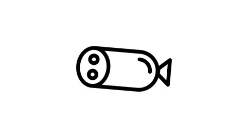 Stylized black and white fish icon, featuring a clean and modern look. Stock Footage 334853146