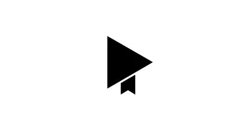 A stylized black arrowhead with a small rectangular tail pointing to the righ Stock Illustration