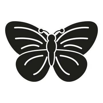 Stylized black butterfly icon on a white background Stock Illustration