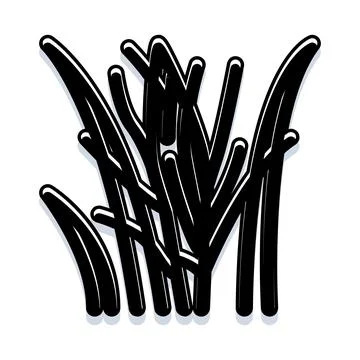 Stylized black doodle drawing representing growing grass イラスト素材