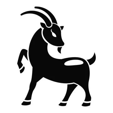 Stylized black goat icon. Vector Stock Illustration