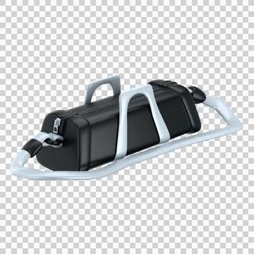 Stylized black gym bag with great strap isolated on white background Stock Illustration