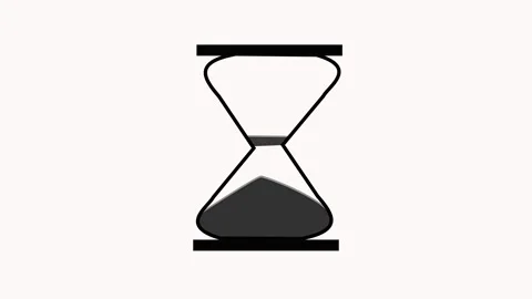 Stylized Black Hourglass with Sand Falling on White Background time measure.. Stock Footage 321591168