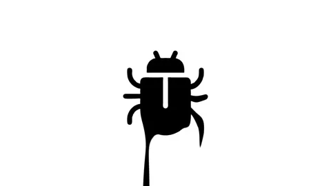 Stylized black insect icon with abstract liquid animation Stock Footage 327761561