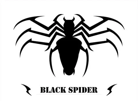Stylized Black Spider Stock Illustration