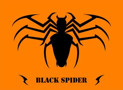 Stylized Black Spider Stock Illustration