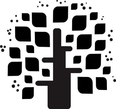 Stylized black tree Stock Illustration