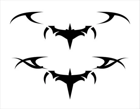Stylized Black wings Stock Illustration
