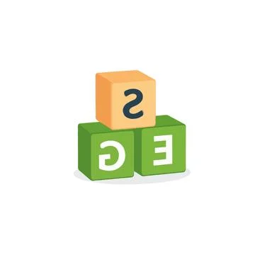 Stylized blocks with numbers and letters suggesting childhood learning and .. Stock Illustration