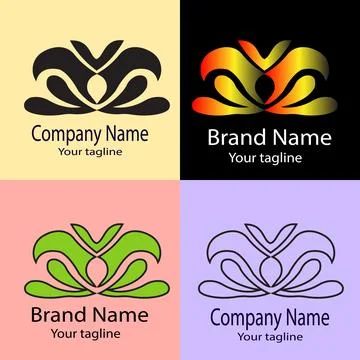 Stylized Bloom Crest logo design Stock Illustration