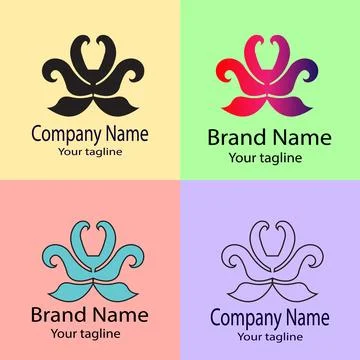 Stylized Bloom Crest logo design Stock Illustration