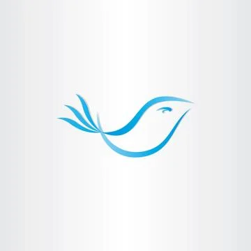 Stylized blue bird vector Stock Illustration