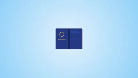 Stylized Blue Book Opening with a White Rocket Launching Upwards Representi.. Stock-Footage 345982328
