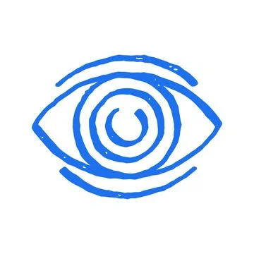 Stylized Blue Eye Hand Drawn Vector Illustration. Whimsical Doodle Vision S.. 스톡 일러스트